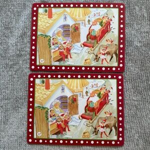 Pottery Barn Kids Elf On The Shelf Christmas Placemats (Set Of 2)